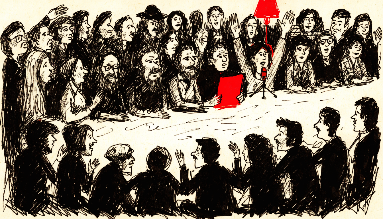 Debata podczas Kongresu Kultura Wolności w Szczecinie, styczeń 2026. Ilustracja: Higgsfield AI / Inne Przestrzenie